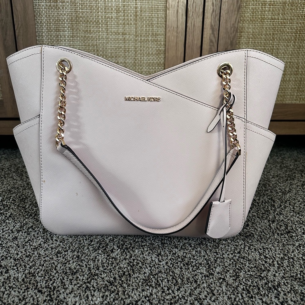 Michael Kors Light Pink Tote with Gold Accents
